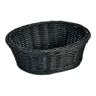 Kesper Obstkorb aus Vollkunststoffgeflecht, oval, Stabiler Korb für die praktische Aufbewahrung von Obst oder Brot, 1 Korb, Maße (B x L x H): 20,5 x 25 x 8,5 cm
