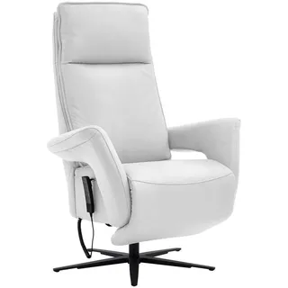 Valdera Relaxsessel , Weiß , Metall , Echtleder , Semi-Anilinleder , 83x123x87 cm , Goldenes M , Fußauswahl, Lederauswahl, Stoffauswahl , Wohnzimmer, Sessel, Ledersessel