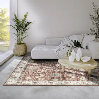 ELLE Decoration Teppich »Saveh« rechteckig 5 mm Höhe Kurzflor, Anti Rutsch, Vintage, Klassisch, Wohnzimmer, Flur, rot