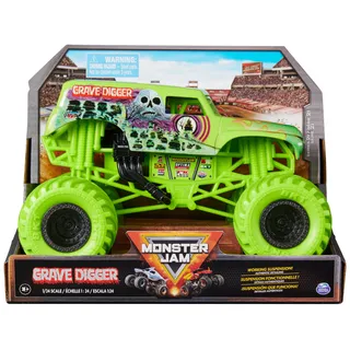 Spin Master Monster Jam, Grave Digger Monster Truck, detailreiches Metall-Spritzguss-Fahrzeug zum Spielen und Sammeln im Maßstab 1:24, Spielzeug für Kinder ab 3 Jahren