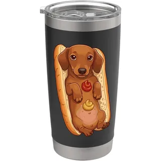 Hotdog Süßer Wiener Dackel Wurstbrötchen Lustiger Hot Dog Doppelwandiger Edelstahl-Thermobecher