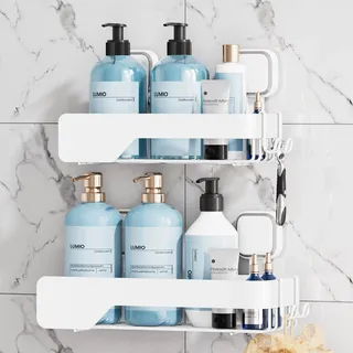 TAILI Duschablage Ohne Bohren, Rostfreie Duschablage Saugnapf Extra Stark Badezimmer Organizer und Aufbewahrung für die Dusche, Duschablage mit Saugnäpfen für Shampoo Duschgel
