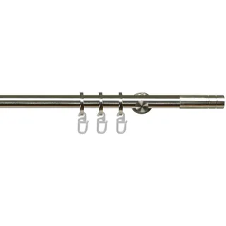 Gardinenstange LIEDECO "NOVA edelstahl-optik" Gr. 3, silber (edelstahlfarben), L:200cm Ø:20mm, Metall, Gardinenstangen, Gardinenstange
