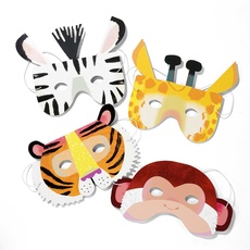 Talking Tables Tiermasken für Kinderparties, 8 Stück (einschl. Tiger, Zebra, Affe & Giraffe)