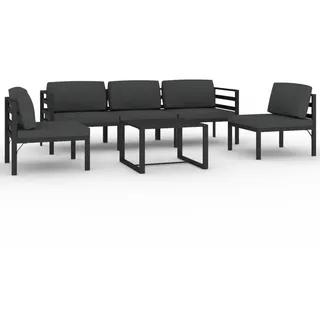 vidaXL 6-tlg. Garten-Lounge-Set mit Kissen Aluminium Anthrazit