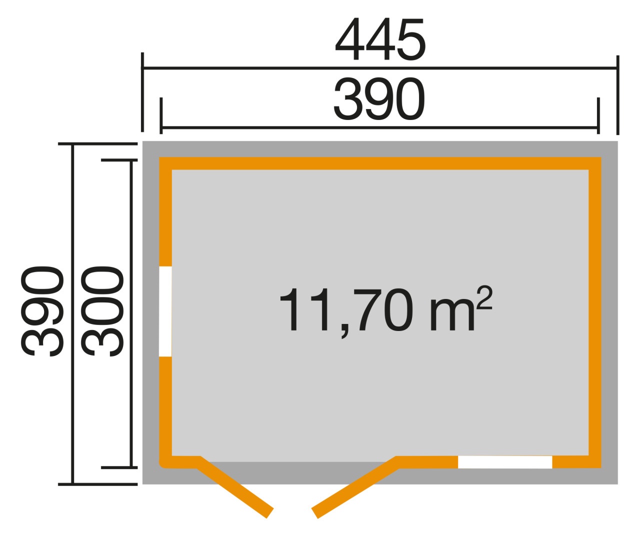 Bild von Gartenhaus 401 4,45 x 3,9 x 2,57 m türkis