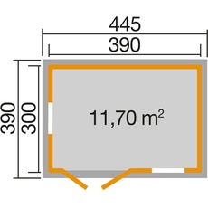 Bild von Gartenhaus 401 4,45 x 3,9 x 2,57 m türkis