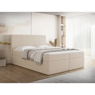 WFL GROUP Boxspringbett 120 x 200 cm Beige