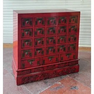 Antiker Apothekerschrank mit 23 Schubladen Breite84cm x Höhe94cm Rot