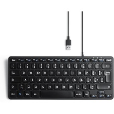 Perixx PERIBOARD-432 Mini tastiera cablata USB - Tasti a forbice tipo X -a Stampa Grande - Layout Italiano