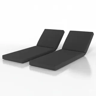 Beautissu Auflage 190 x 60 cm anthrazit 2 St.