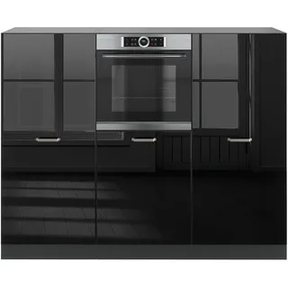 Vicco Küchenzeile R-Line 180 cm Schwarz Hochglanz