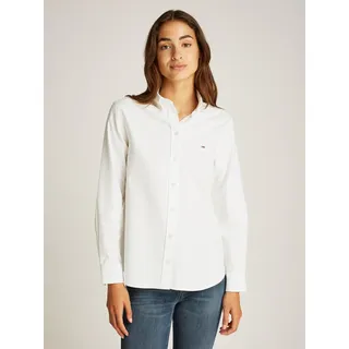 Tommy Jeans Damen Hemd Oxford Regular Fit, Weiß (Ecru), M