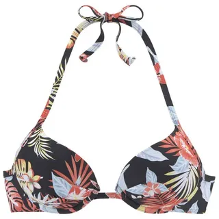 s.Oliver Push-Up-Bikini-Top Damen schwarz-bedruckt Gr.36 Cup C