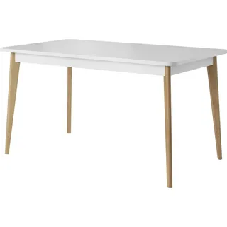 Furniture24 Tisch NORDI Esstisch Ausziehbar 140-180 cm Weiß - Weiß