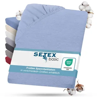 Setex Spannbettlaken Frottee 90 x 200 cm blau