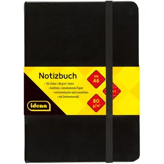 IDENA Idena, Heft - Notizbuch A6, liniert, schwarz FSC-Mix (Liniert, Harter Einband)