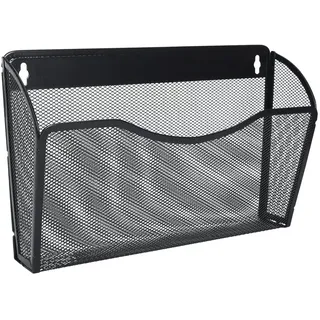 EasyPAG Metall Querformat A4 Zeitschriftenhalter Wand Zeitschriften Wandhalter Aktenablage Dokumentenhalter Hängend Magazin Organizer,Schwarz