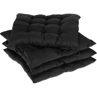 Relaxdays Sitzkissen 38 x 38 x 5 cm schwarz 4-tlg.