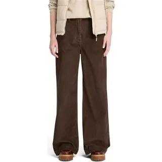 Timberland Womens Washed Corduroy Wide-leg Pants chocolate brown 27W 32L