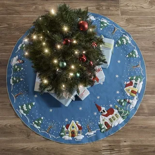 Bucilla 89076E Christmas Village Baumrock Filzapplikationsset, Baumwolle, Weihnachtsbaumrock aus Filz, 43 inches