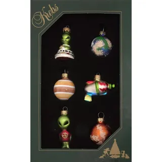 Krebs Glas Lauscha Weihnachtsornamente Miniaturen Alien 6-tlg. 3cm