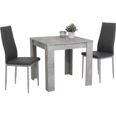 Bild Tischgruppe Duo grau Beton Optik B/H/T: ca. 80x75x80 cm