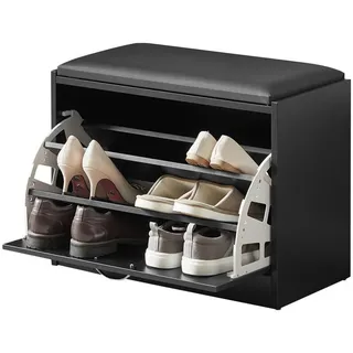 SoBuy Schuhbank 60 x 47 x 30 cm Sitzbank / schwarz