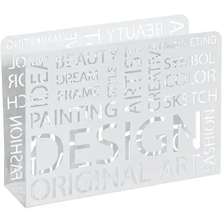 Haku-Möbel HAKU Möbel Zeitungsständer weiß, Metall - Maße: B 35 x H 26 x T 10 cm, Style: Modern