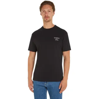 Tommy Jeans Herren T-Shirt Kurzarm Rundhalsausschnitt, Schwarz (Black), XS