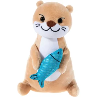 Heunec Kuscheltier "Otter mit Fisch" enthält recyceltes Material, braun
