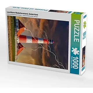 Calvendo Puzzle Leuchtturm Westerheversand, Deutschland 1000 Teile Puzzle hoch | Lege-Größe cm Foto-Puzzle für glückliche Stunden