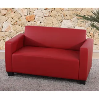 Mendler Modular 2er Sofa Couch Lyon Loungesofa Kunstleder 136cm - rot