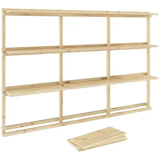 Karup Design Wandregal »Groove Shelving Big, Wandregal, Aufbewahrung, Deko, Platzsparend«, (BxTxH ca: 192x25,5x127), inkl. 12 Abnehmbare Regalböden aus FSC®-zertifiziertem Massivholz Karup Design natur