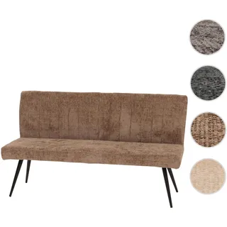 Sitzbank HWC-K16, Esszimmerbank Bank Polsterbank, Rückenlehne Stoff/Textil Chenille Metall 160cm ~ b