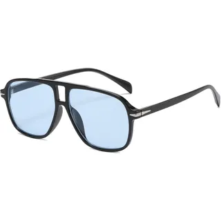 Long Keeper Retro Pilot Sonnenbrille Pilotenbrille Herren Damen Vintage Sonnenbrille Piloten 70er Klassisch Eckige Pilot Brille mit UV400 Schutz, 56MM