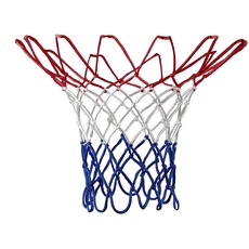 Basketballnetz 43 cm Lang für Standard Körbe Ø 45,7 cm - Stabiles Nylon in NBA Farben Rot, Weiß, Blau - Ideal für Indoor und Outdoor, Offizielle Wettbewerbsgröße, Einfache Montage mit 12 Schlaufen