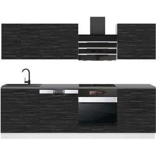 Belini Küchenzeile Susan 240 cm Schwarz