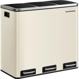 Songmics Mülltrennsystem 3 x 18 l Beige