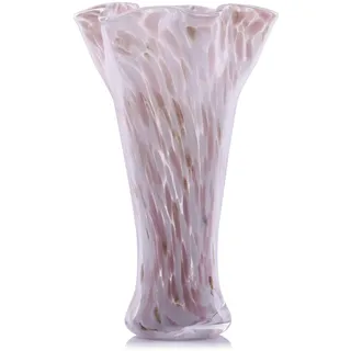 22,9 cm H rosa Glasvasen für Blumen, einzigartige mundgeblasene Glasvase, rosa Heimdekoration, breite Öffnung, Bunte Blumenvase, Tafelaufsätze, für Wohnzimmer, Tisch, Bücherregal, Badezimmer, Büro