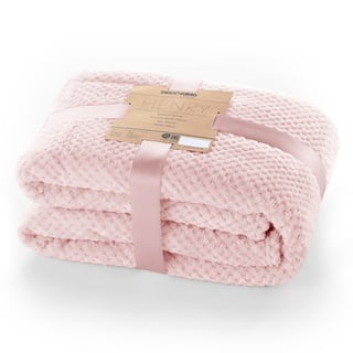 DecoKing Kuscheldecke 150x200 cm rosa Decke Microfaser Wohndecke Tagesdecke Fleece weich sanft kuschelig skandinavischer Stil pink Puder Henry