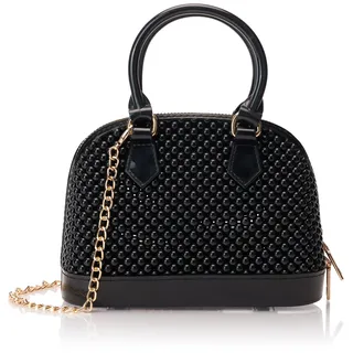 FELIPA Women's Damen Handtasche in Muschelform Clutch, SCHWARZ