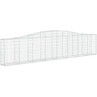 vidaXL Gabione mit Hochbogen 400x30x80/100 cm Verzinktes Eisen - Silber