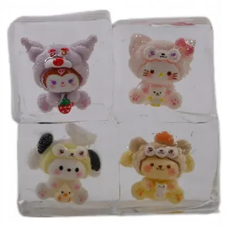 Premium Eiswürfel Mochi Squishy Antistress Quetschspielzeug 4er Set Schneller Stressabbau
