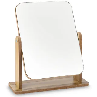 jutyum Standspiegel Klein Stehend Holz Tischspiegel 25 X 22CM Freistehend Tischspiegel Kosmetik Spiegel Tischspiegel FÜR Schminktisch Schreibtisch, Schlafzimmer, Badezimmer Abnehmbar Einfachen