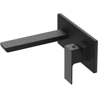 LAVITA Waschtischarmatur Unterputz für Wandmontage - Aquila Matt Schwarz | Wasserhahn Bad für Wandmontage | Mischbatterie für Waschbecken | Einhebelmischer Waschtisch-Armaturen Badezimmer |