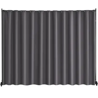 Vevor Raumteiler Trennwand Paravent Stellwand Einzelpanel, Tragbarer Sichtschutz für Büro Schlafzimmer Esszimmer Arbeitszimmer Balkon, Raumtrenner Rollbar (308,5 x 45 x 245,5 cm), Grau