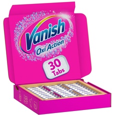 Vanish Oxi Action Multi Power Tabs – 1 x 30 Tabs – Fleckenentferner und Wäsche-Booster Tabs ohne Chlor – Für bunte Wäsche, Geblümt