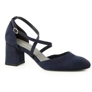 TAMARIS Damen Pumps mit Blockabsatz, blau, 39 EU