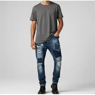 DAKO Men's Jeans Distrassed Patch Bestickt BVUJE02245 Denim Aged Neu Gr. 50w36